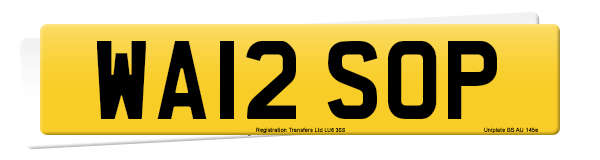 Registration number WA12 SOP